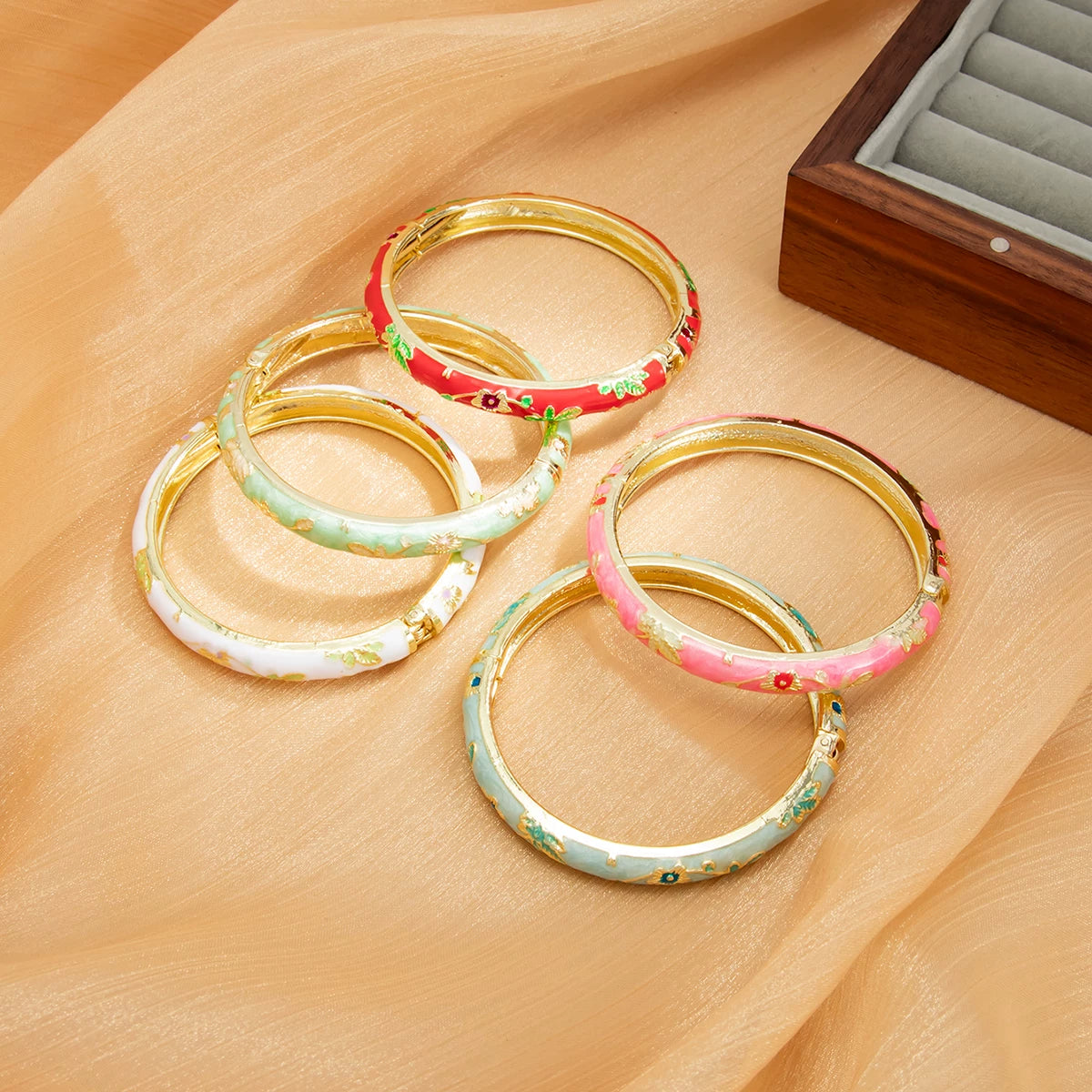 Missy Jewelry - Kynlie Floral Enamel Stacking Bangle