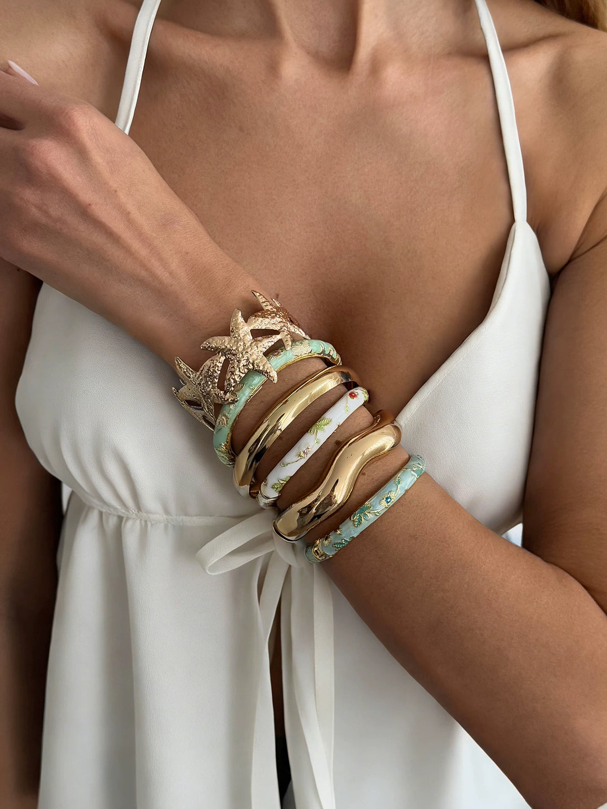 Missy Jewelry - Kynlie Floral Enamel Stacking Bangle