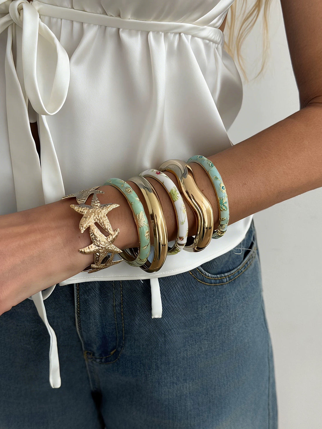 Missy Jewelry - Kynlie Floral Enamel Stacking Bangle