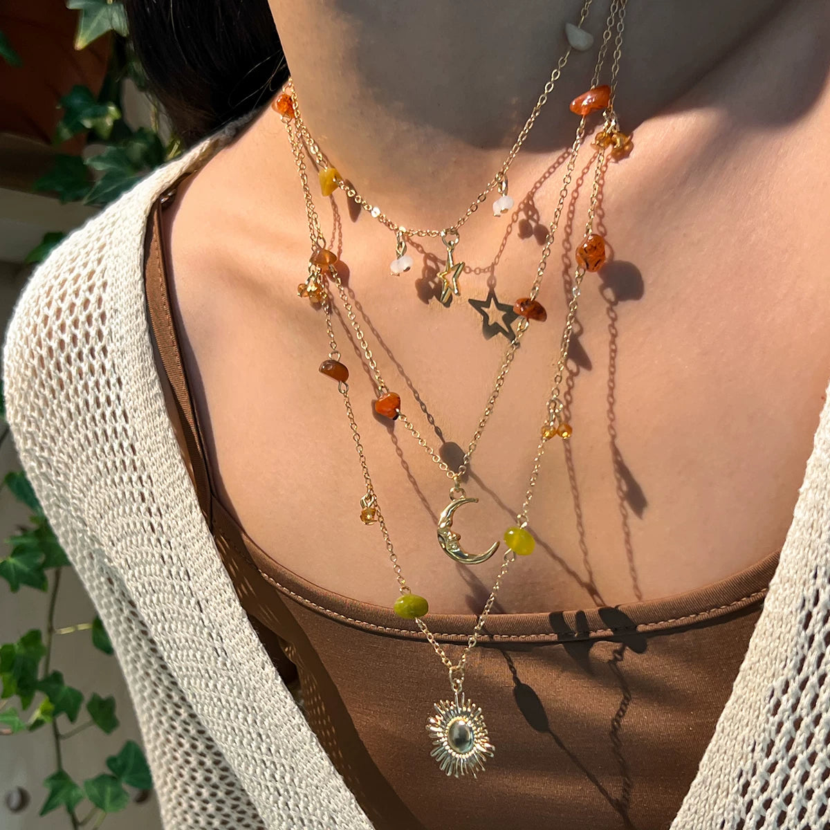 Missy Jewelry - Lexy Celestial Layered Stone Necklace