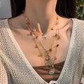 Missy Jewelry - Lexy Celestial Layered Stone Necklace - Gold Necklace Color