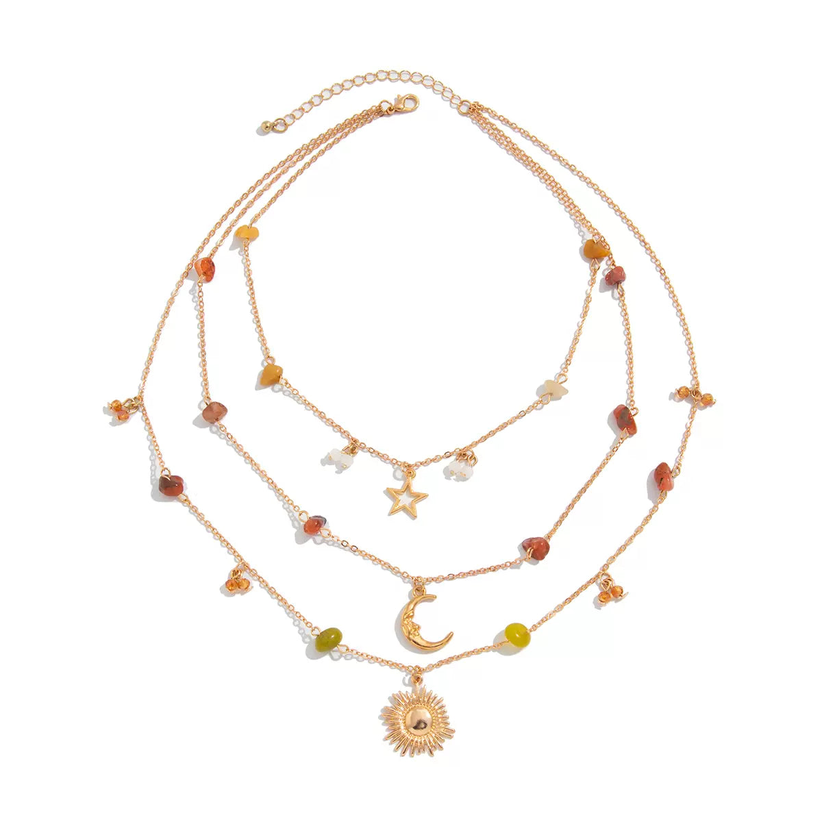 Missy Jewelry - Lexy Celestial Layered Stone Necklace - Gold Necklace Color