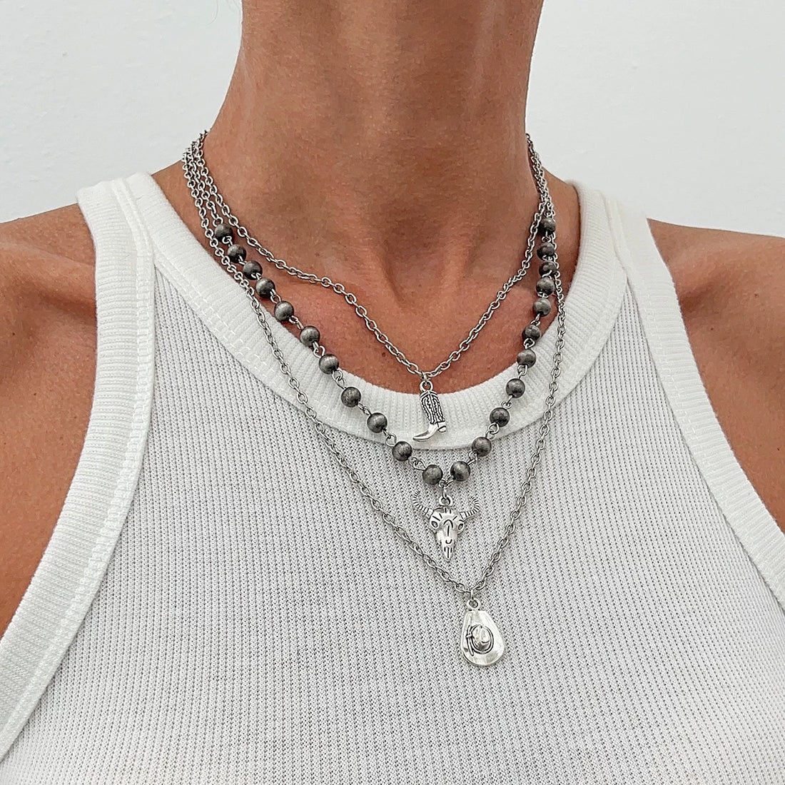 Missy Jewelry - Lilyanne Western Motif Layered Necklace