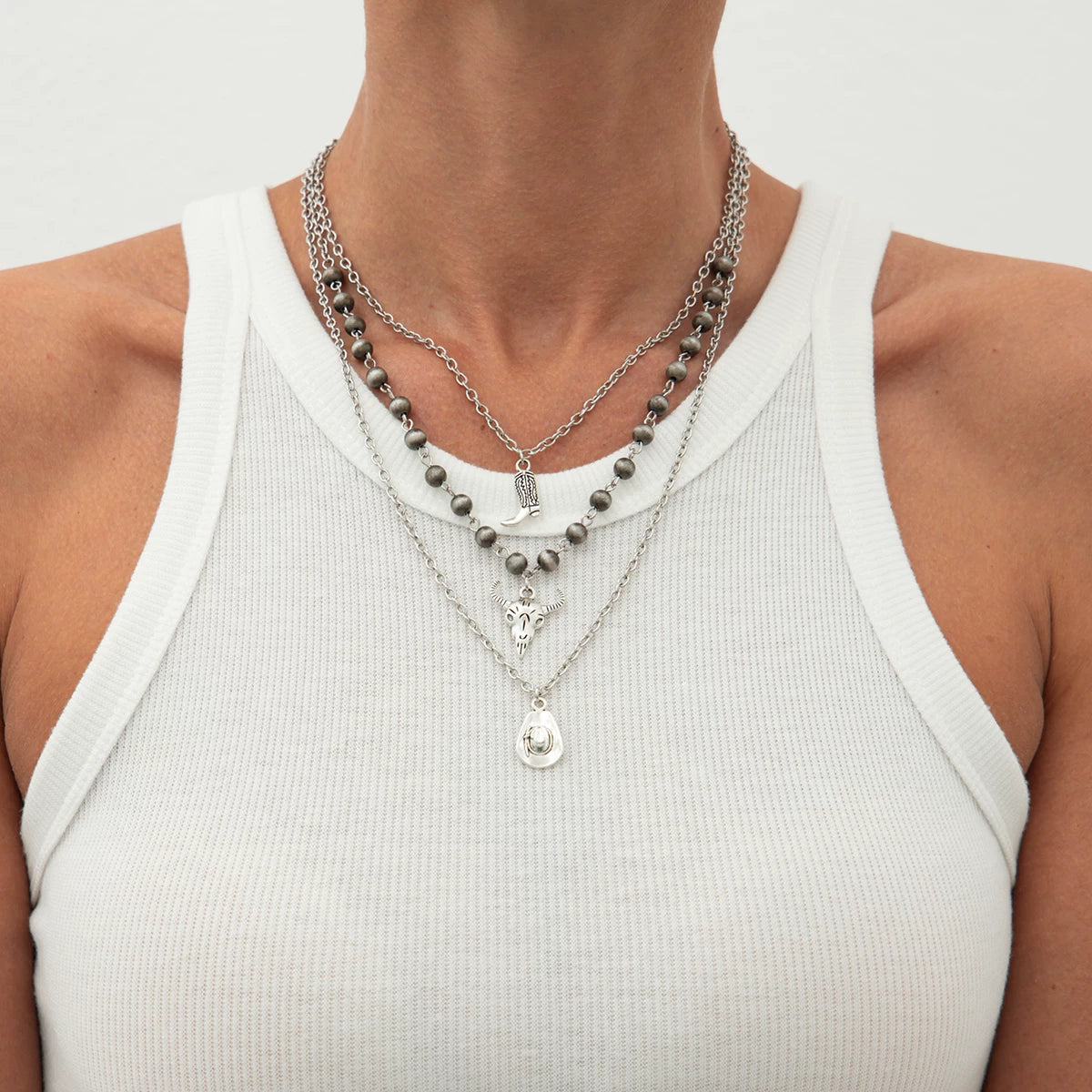 Missy Jewelry - Lilyanne Western Motif Layered Necklace