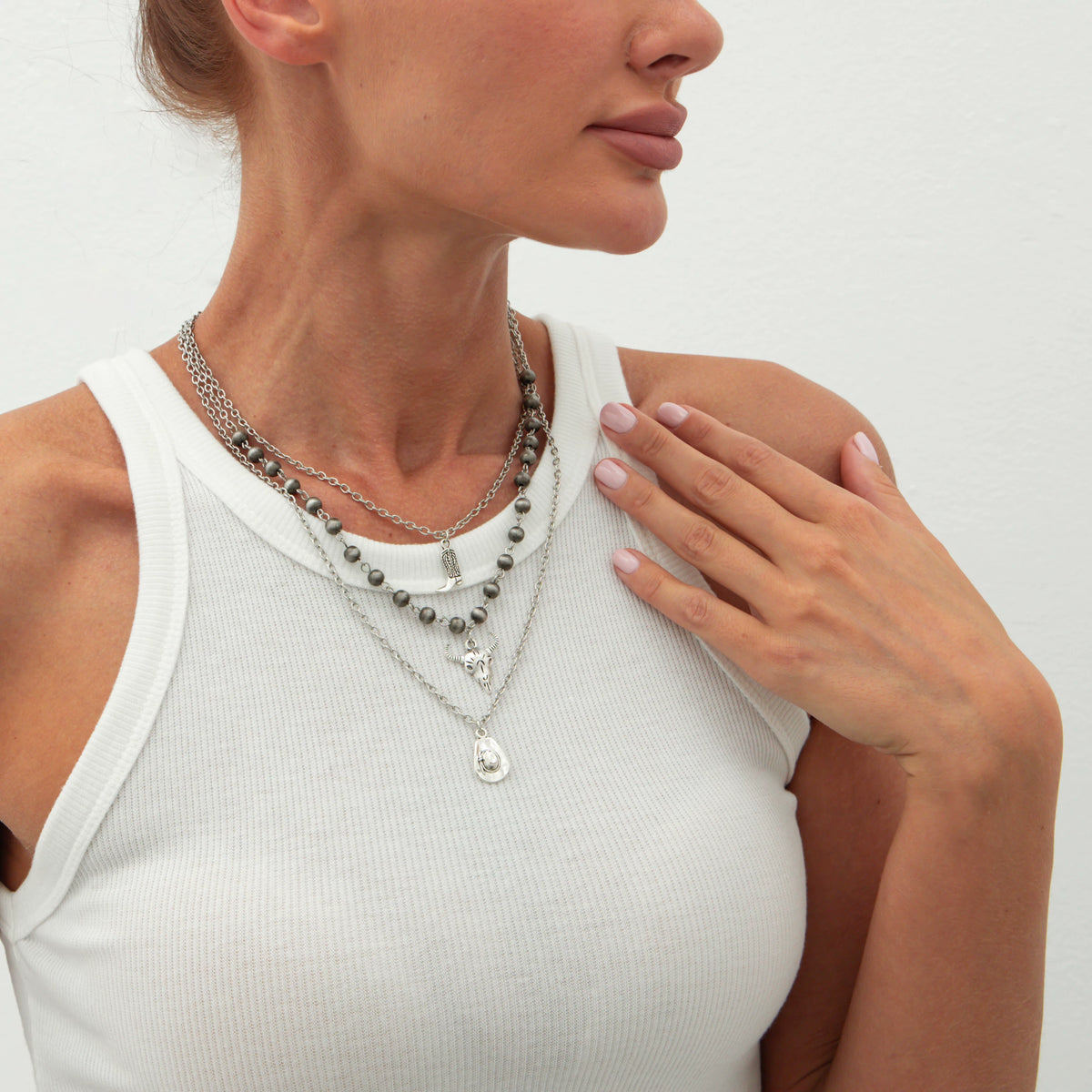 Missy Jewelry - Lilyanne Western Motif Layered Necklace