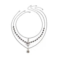 Missy Jewelry - Lilyanne Western Motif Layered Necklace - Silver Color
