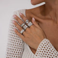 Missy Jewelry - Maddie 5-Piece Textured Ring Set