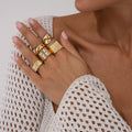 Missy Jewelry - Maddie 5-Piece Textured Ring Set