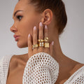 Missy Jewelry - Maddie 5-Piece Textured Ring Set
