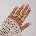 Missy Jewelry - Maddie 5-Piece Textured Ring Set