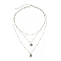 Missy Jewelry - Maryama Triple Layered Pendant Necklace - Silver Tone Color