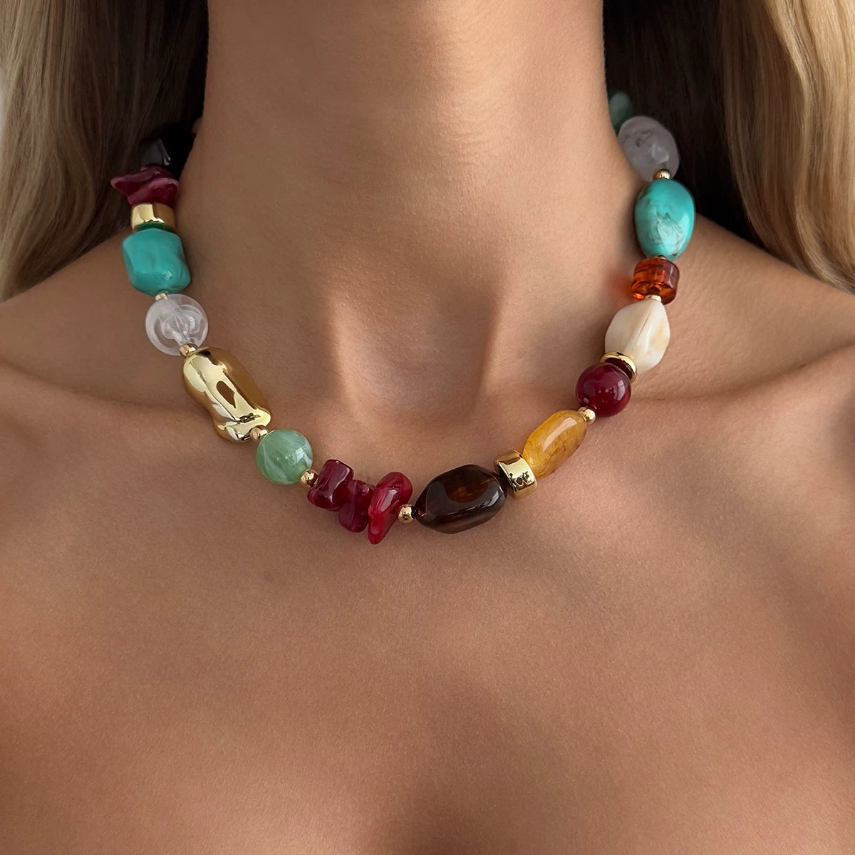 Missy Jewelry - Maycee Colorful Resin Beaded Necklace