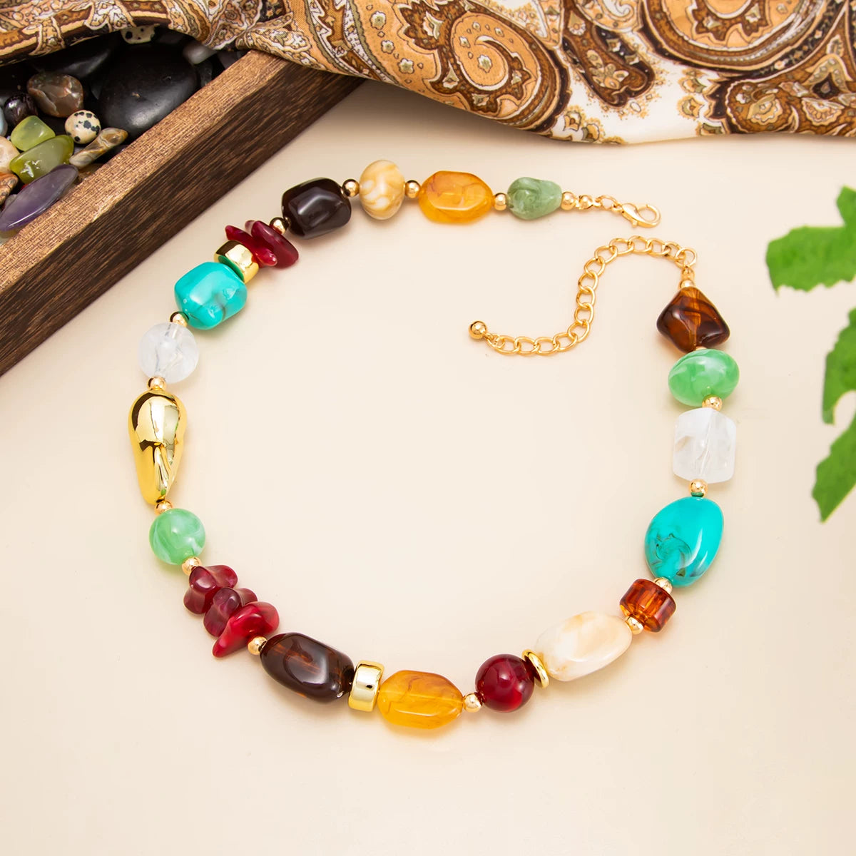 Missy Jewelry - Maycee Colorful Resin Beaded Necklace