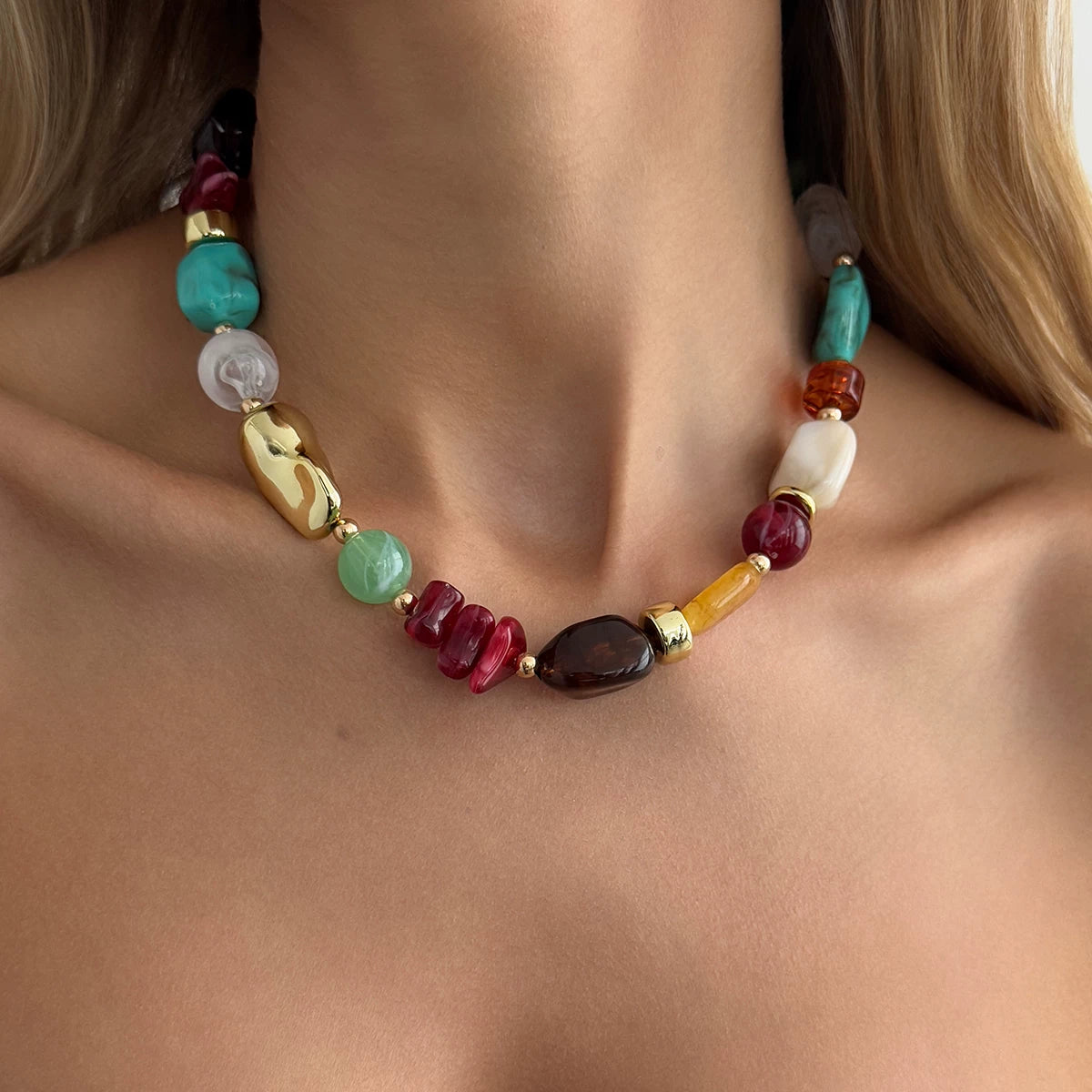 Missy Jewelry - Maycee Colorful Resin Beaded Necklace