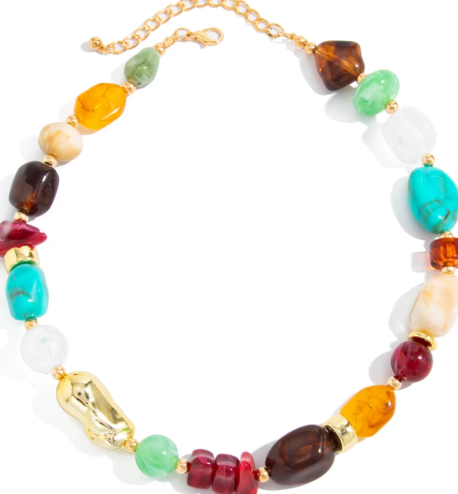 Missy Jewelry - Maycee Colorful Resin Beaded Necklace