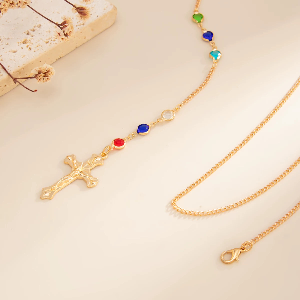 Missy Jewelry - Mayte Crystal Cross Back Chain