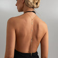 Missy Jewelry - Mayte Crystal Cross Back Chain - Gold Color