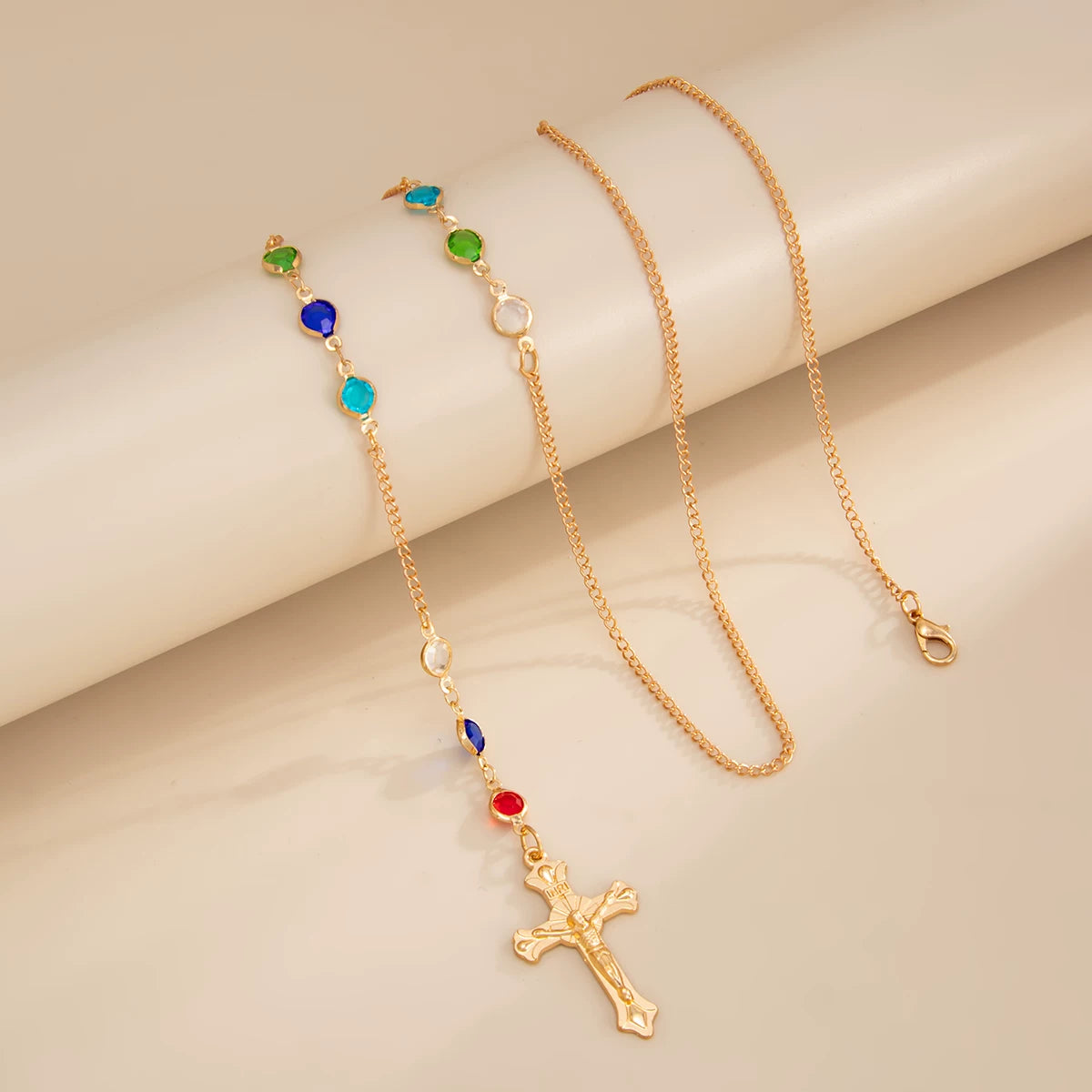 Missy Jewelry - Mayte Crystal Cross Back Chain