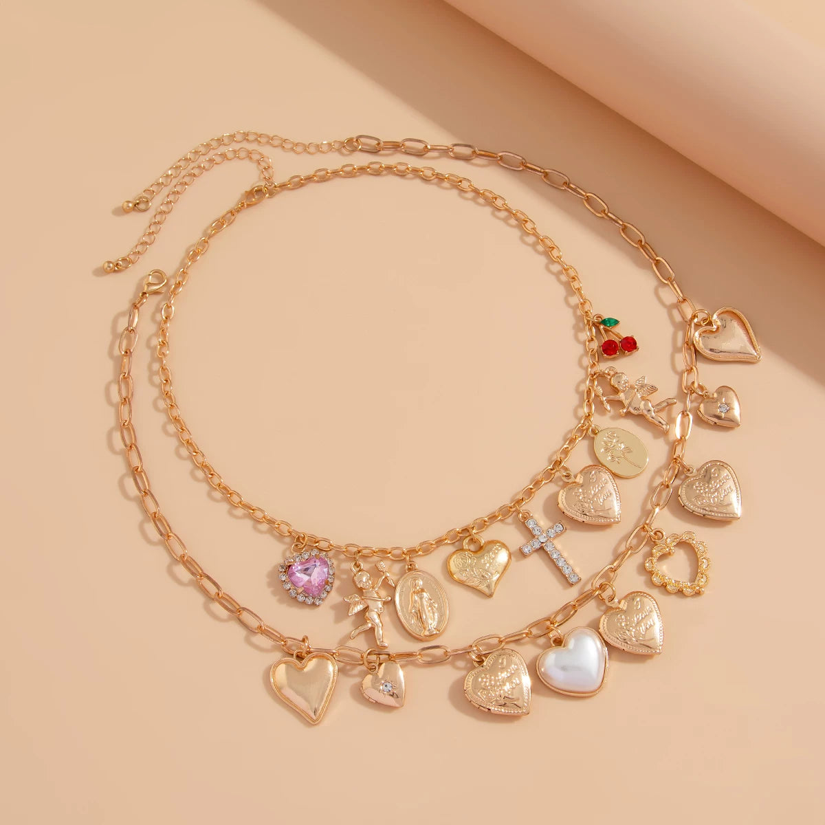Missy Jewelry - Meryem Heart Charm Layered Necklace