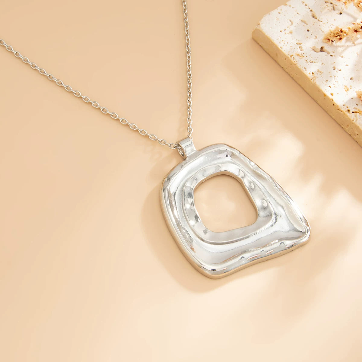 Missy Jewelry - Morgan Irregular Square Pendant Necklace