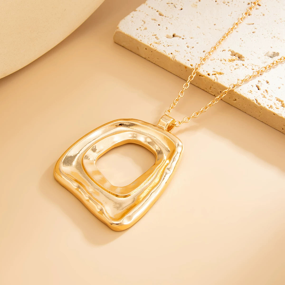 Missy Jewelry - Morgan Irregular Square Pendant Necklace