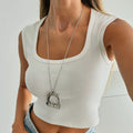 Missy Jewelry - Morgan Irregular Square Pendant Necklace