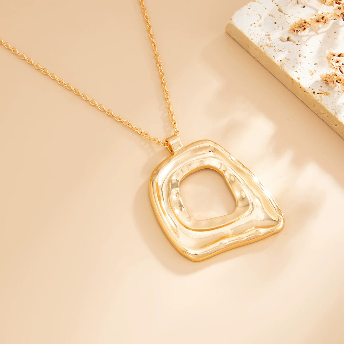 Missy Jewelry - Morgan Irregular Square Pendant Necklace