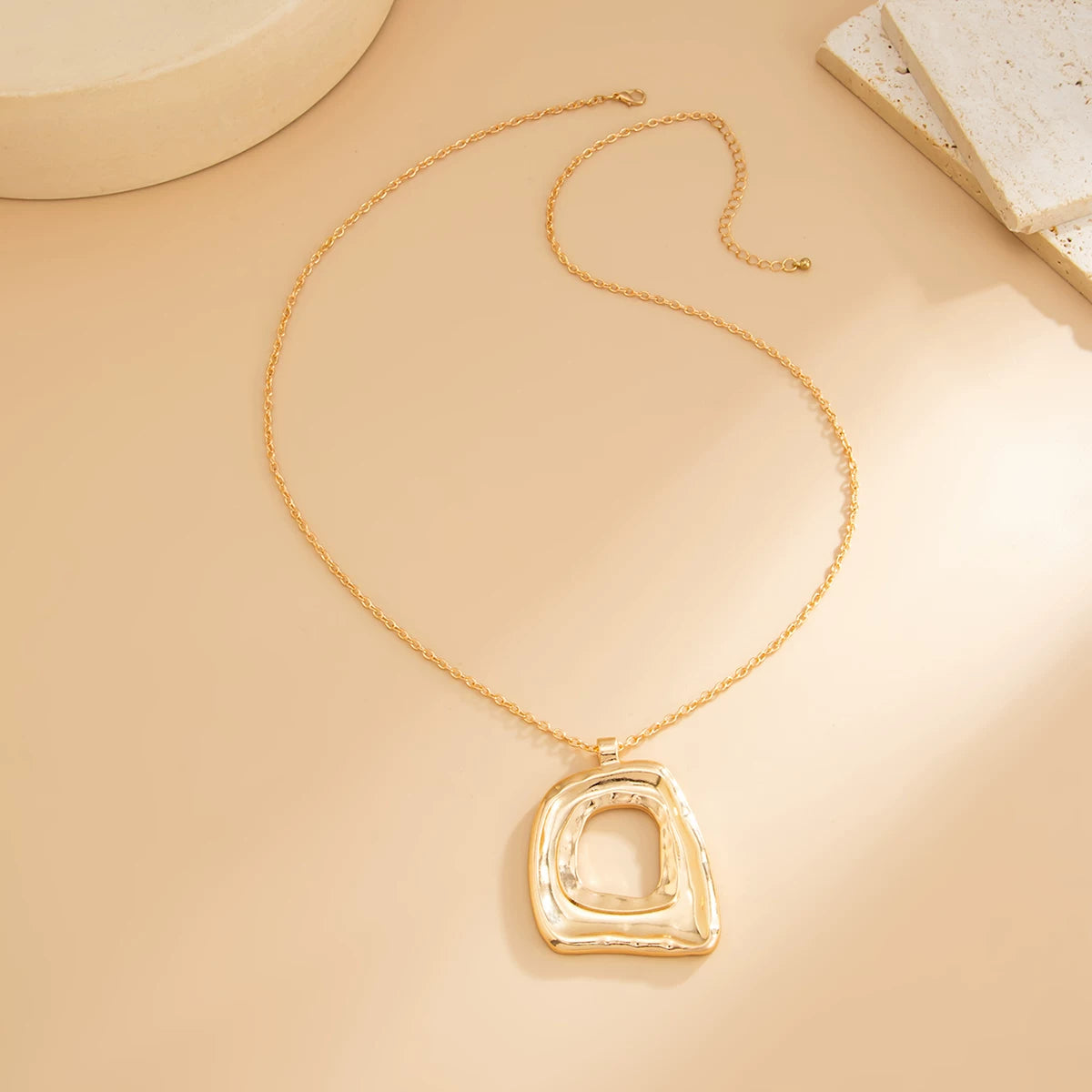 Missy Jewelry - Morgan Irregular Square Pendant Necklace