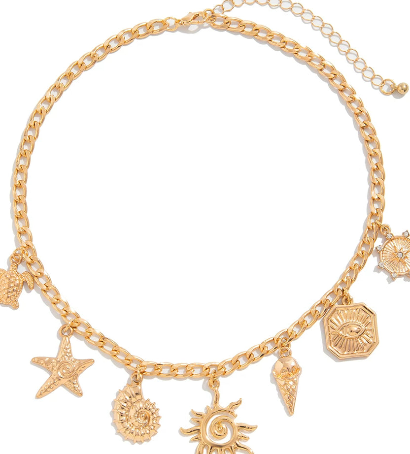Missy Jewelry - Raquel Seaside Charm Statement Necklace - Gold Color