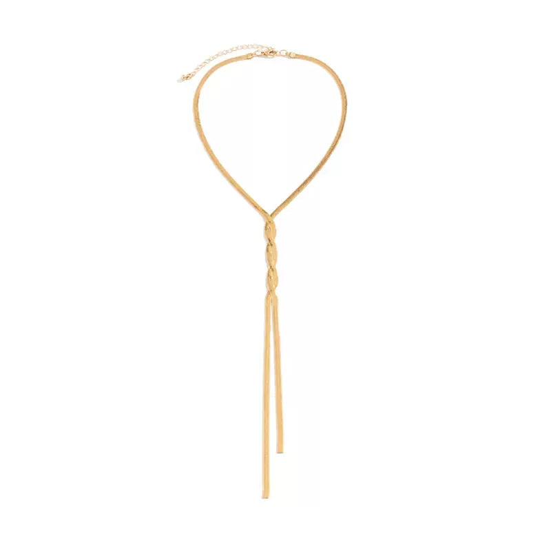 Missy Jewelry - Romy Woven Snake Chain Necklace - Gold Color