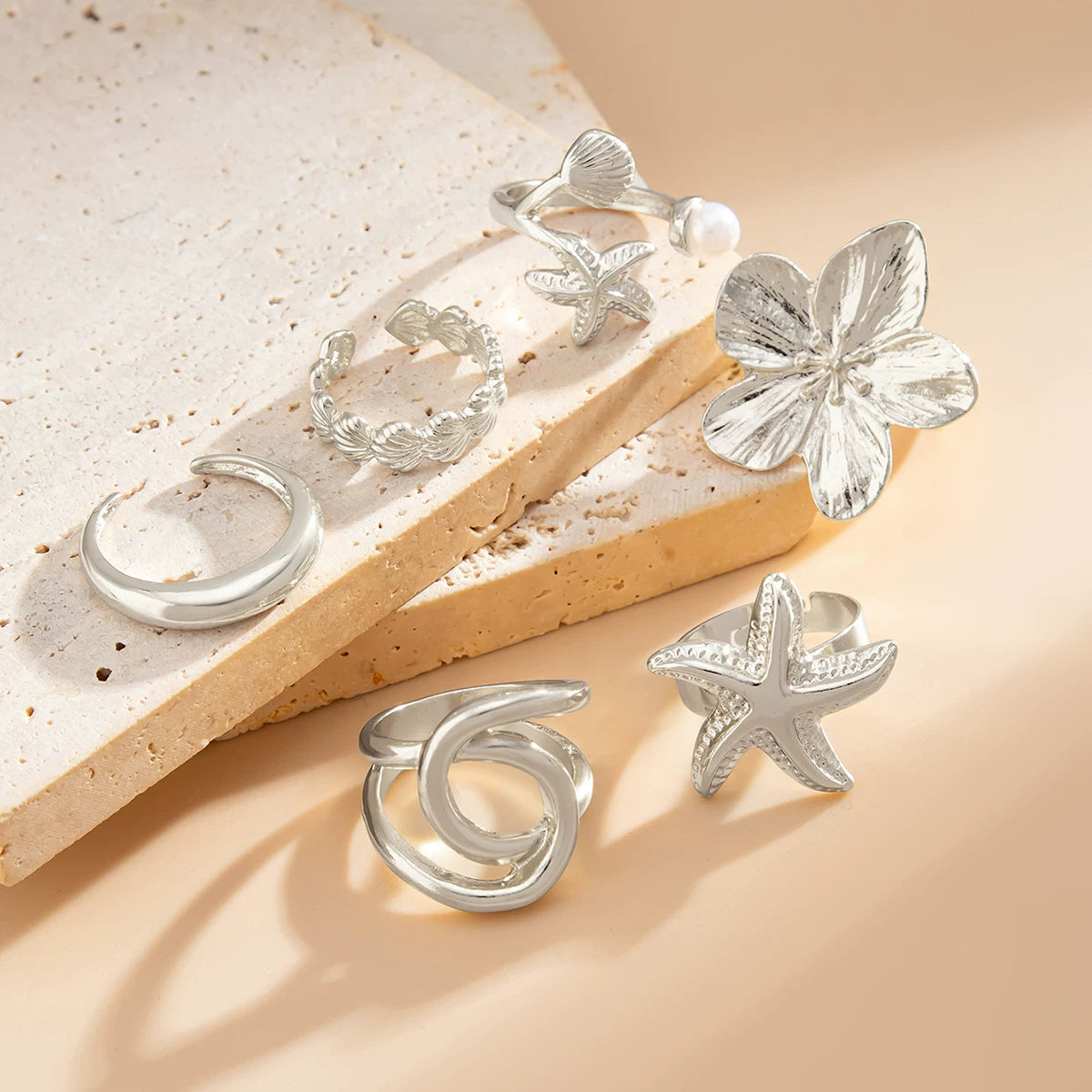 Missy Jewelry - Seerat 6-Piece Starfish Ring Set