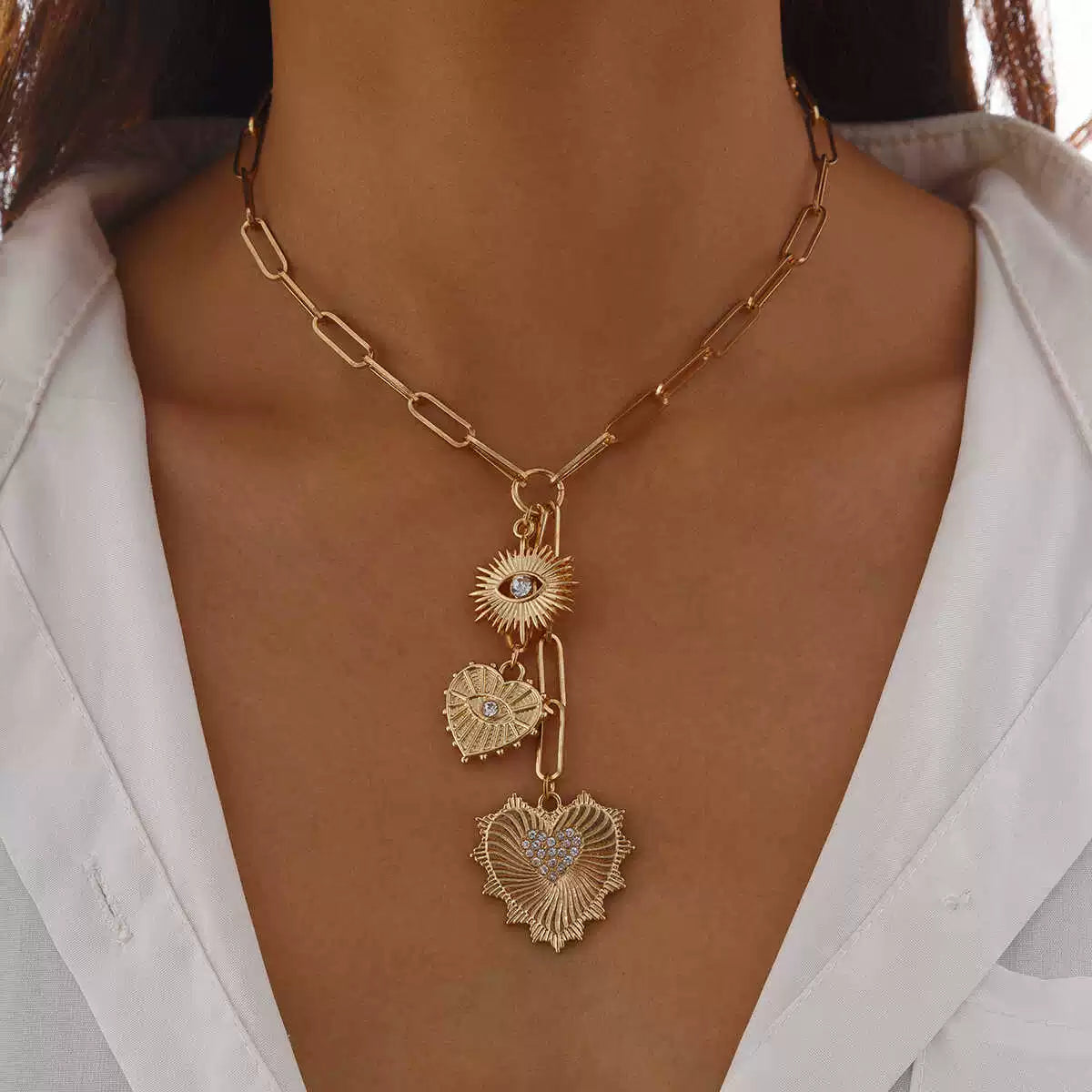 Missy Jewelry - Serena Celestial Heart Pendant Necklace