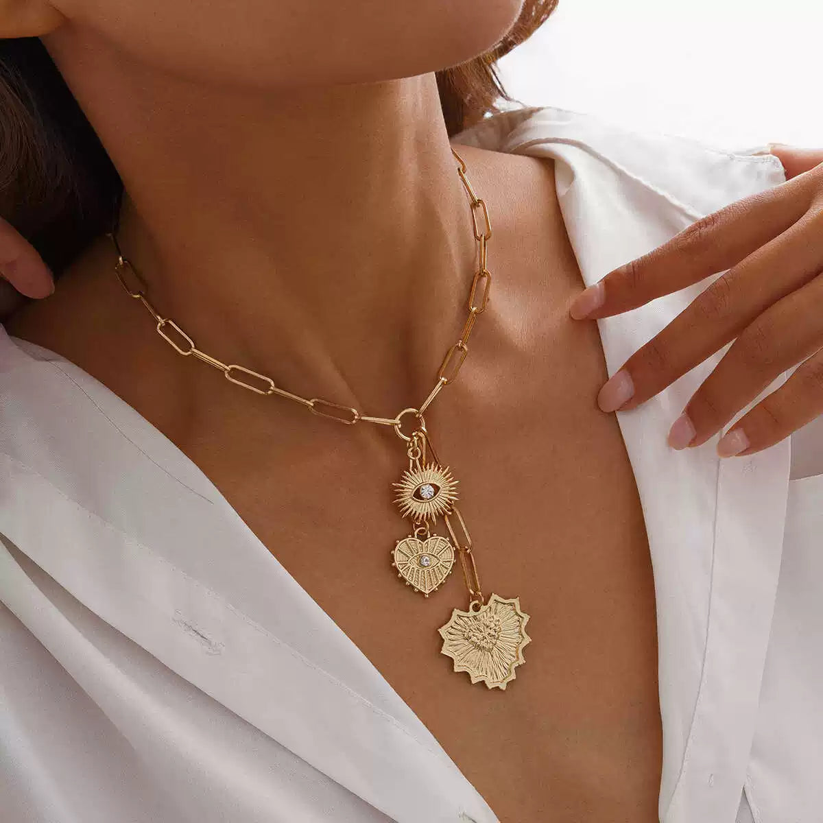 Missy Jewelry - Serena Celestial Heart Pendant Necklace