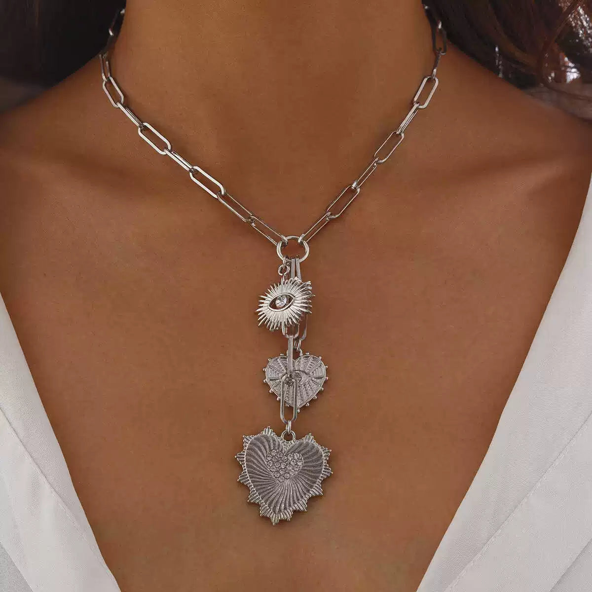 Missy Jewelry - Serena Celestial Heart Pendant Necklace