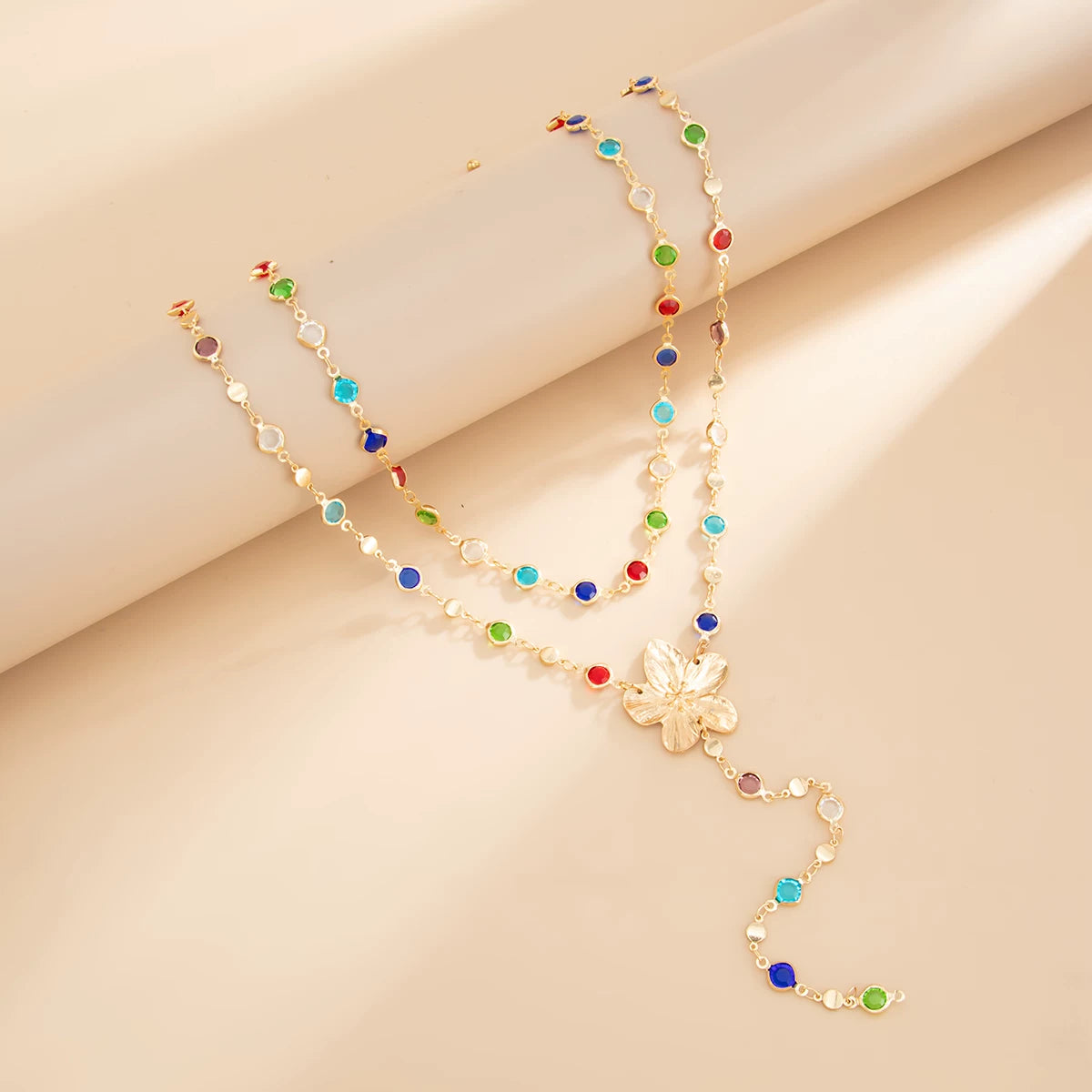 Missy Jewelry - Serena Flower Layered Necklace Set