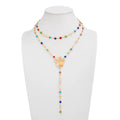 Missy Jewelry - Serena Flower Layered Necklace Set - Gold Necklace Color