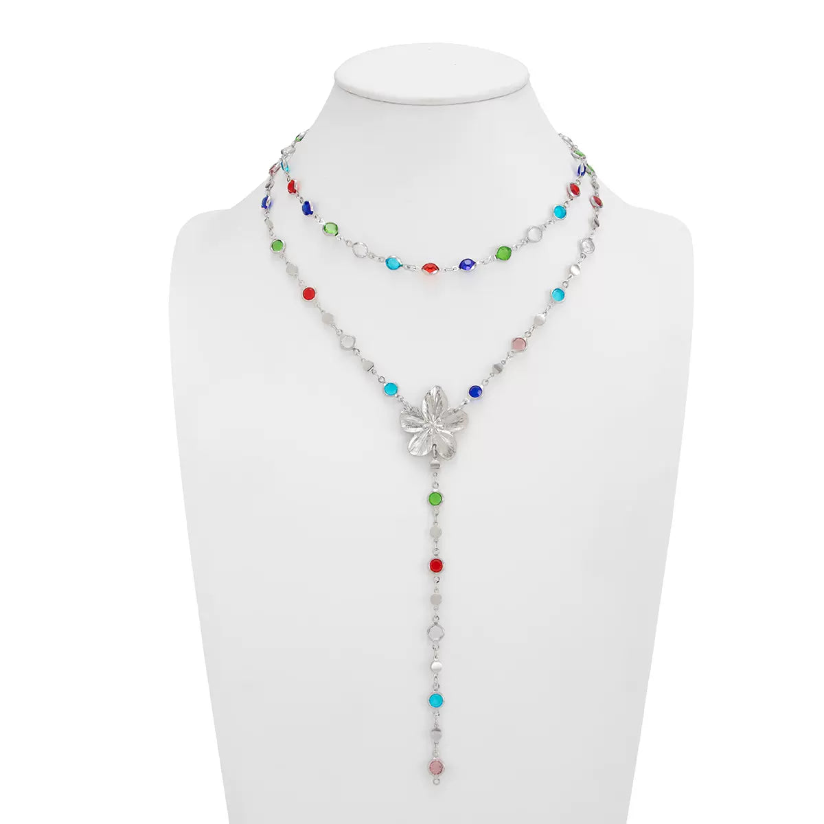 Missy Jewelry - Serena Flower Layered Necklace Set