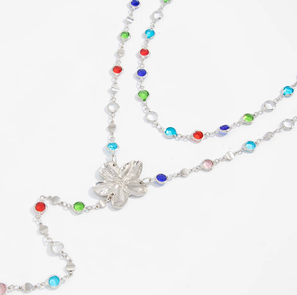 Missy Jewelry - Serena Flower Layered Necklace Set