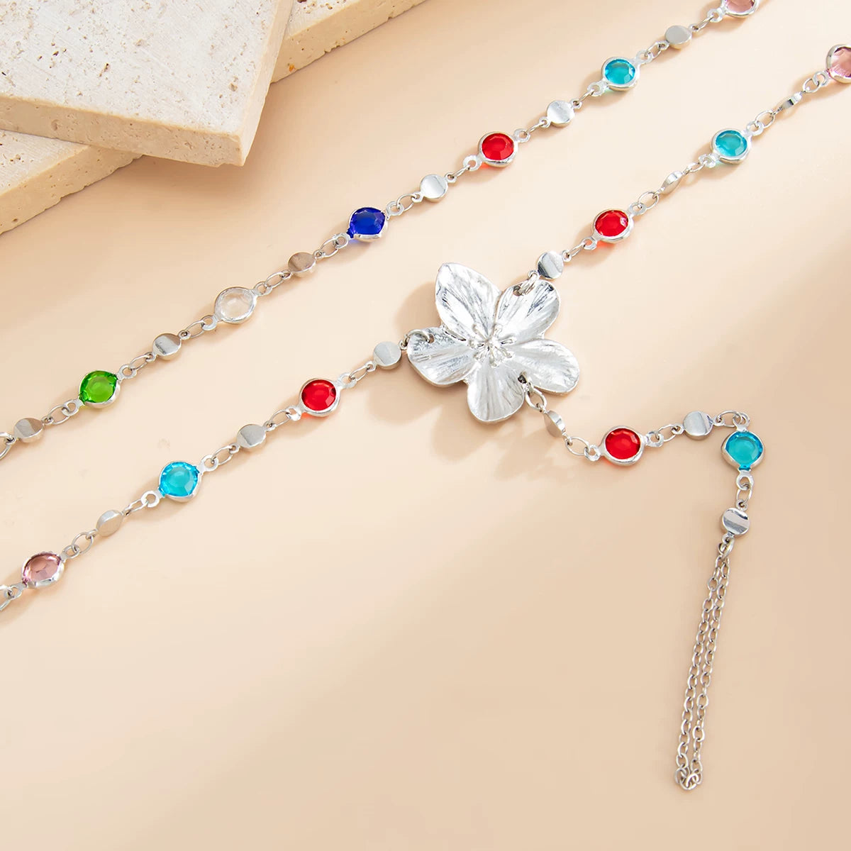 Missy Jewelry - Serena Flower Layered Necklace Set