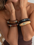 Missy Jewelry - Shaila Natural Wood Turquoise Bangle