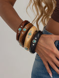 Missy Jewelry - Shaila Natural Wood Turquoise Bangle