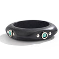 Missy Jewelry - Shaila Natural Wood Turquoise Bangle - Black Color