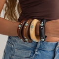 Missy Jewelry - Shaila Natural Wood Turquoise Bangle