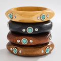 Missy Jewelry - Shaila Natural Wood Turquoise Bangle