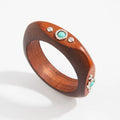 Missy Jewelry - Shaila Natural Wood Turquoise Bangle