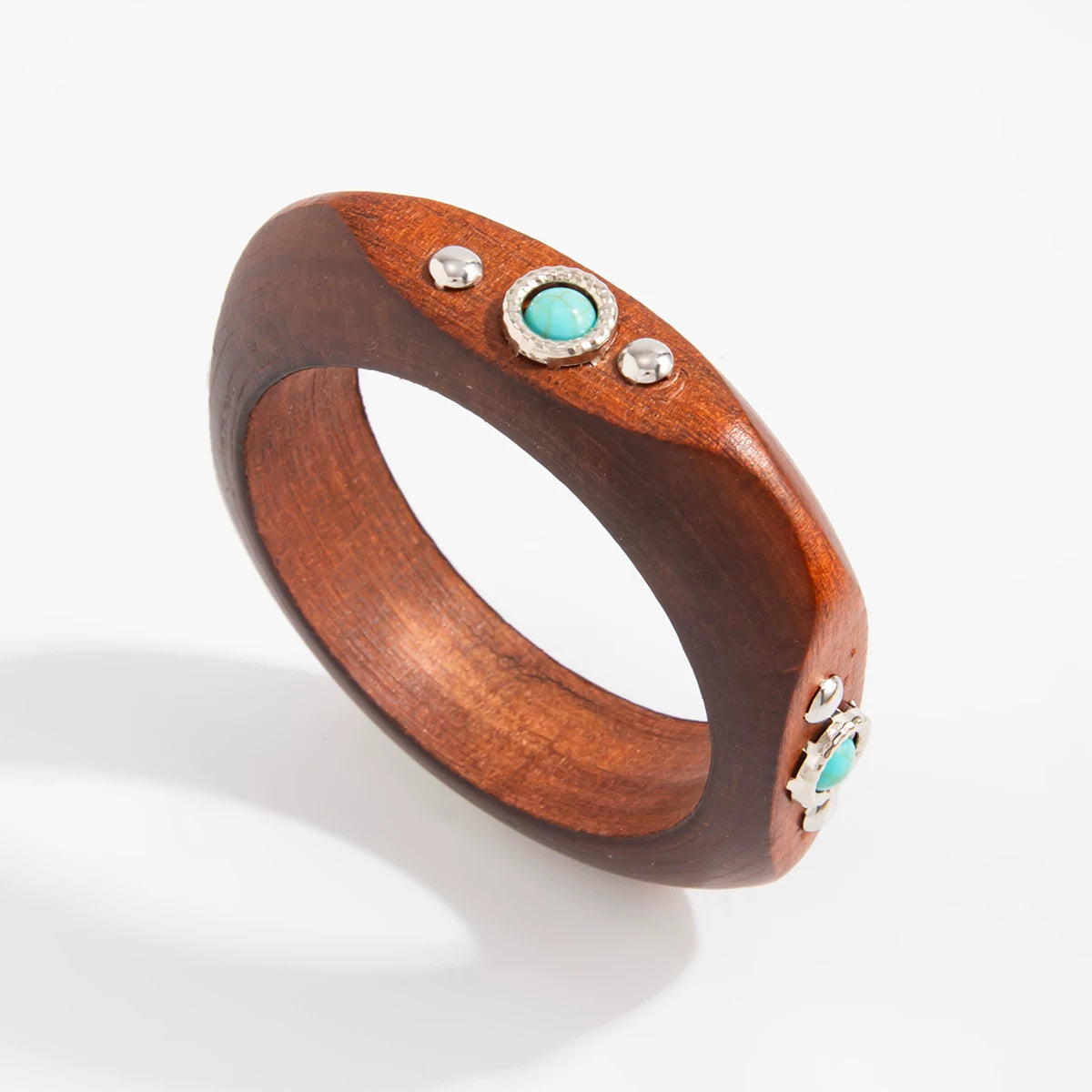 Missy Jewelry - Shaila Natural Wood Turquoise Bangle