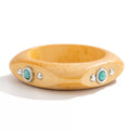 Missy Jewelry - Shaila Natural Wood Turquoise Bangle - Natural Color
