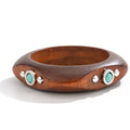 Missy Jewelry - Shaila Natural Wood Turquoise Bangle - Dark Brown Color