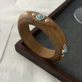 Missy Jewelry - Shaila Natural Wood Turquoise Bangle