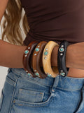 Missy Jewelry - Shaila Natural Wood Turquoise Bangle